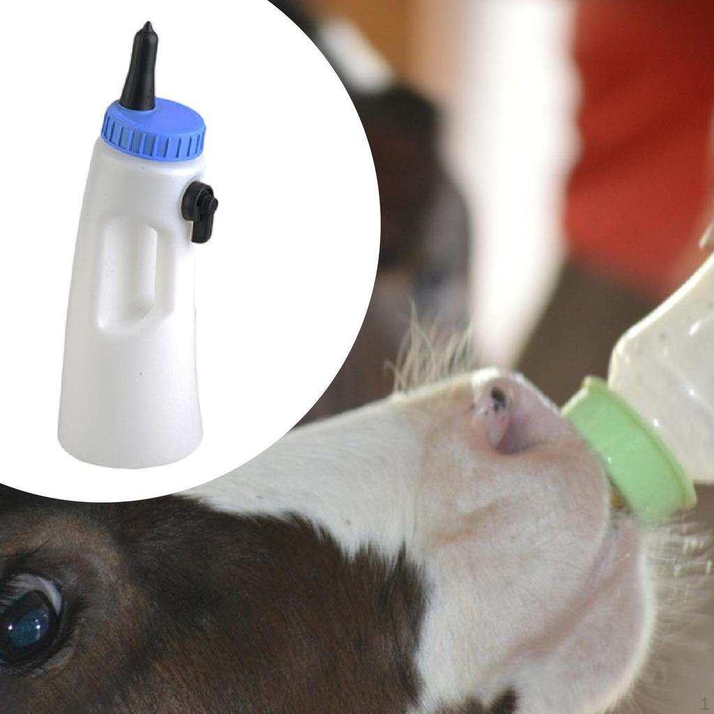 2L Calf Milk Bottle with Adjustable Nipple for Livestock Feeding