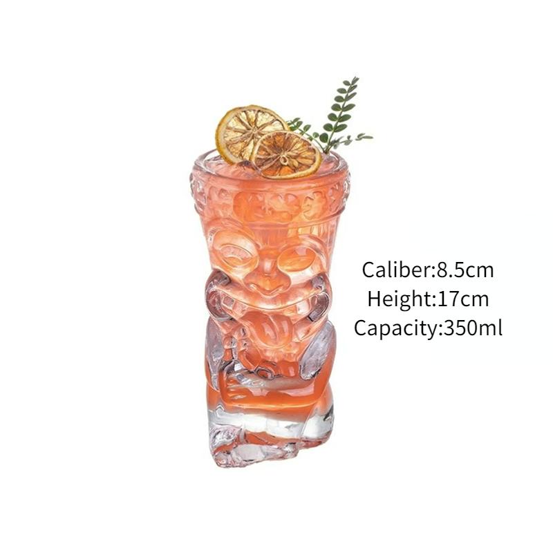 Tiki Glass Cups Tiki Mugs Cocktail Glasses Cup Creative Hawaiian Cocktail Cups Funny Cup Beer Beverage Glass Bar Accessories