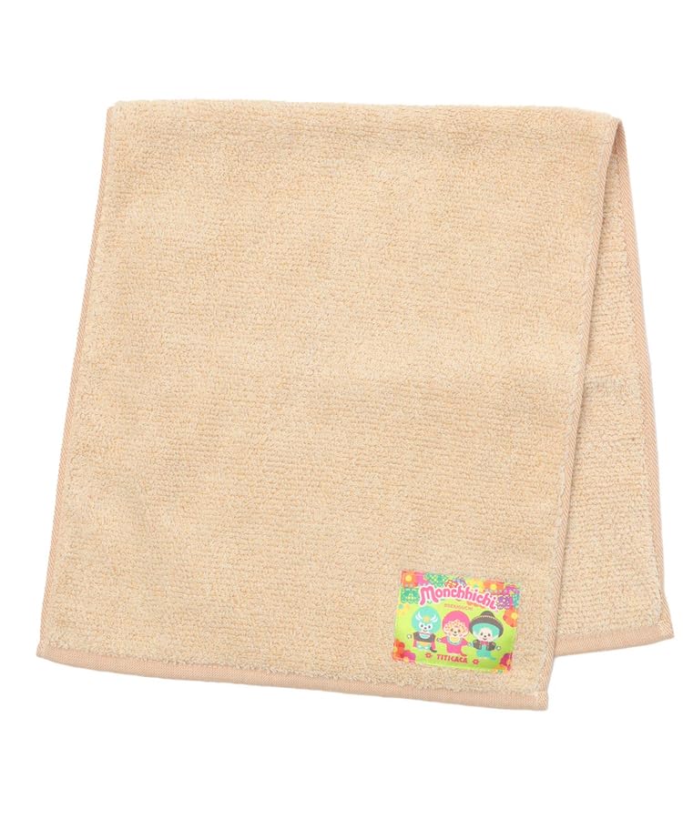 Monchhichi Collaboration Face 80 x 34 Hand ZNSJB2314 Towel, cm, Rectangular, Towel, Microfiber, Absorbent, Orange,