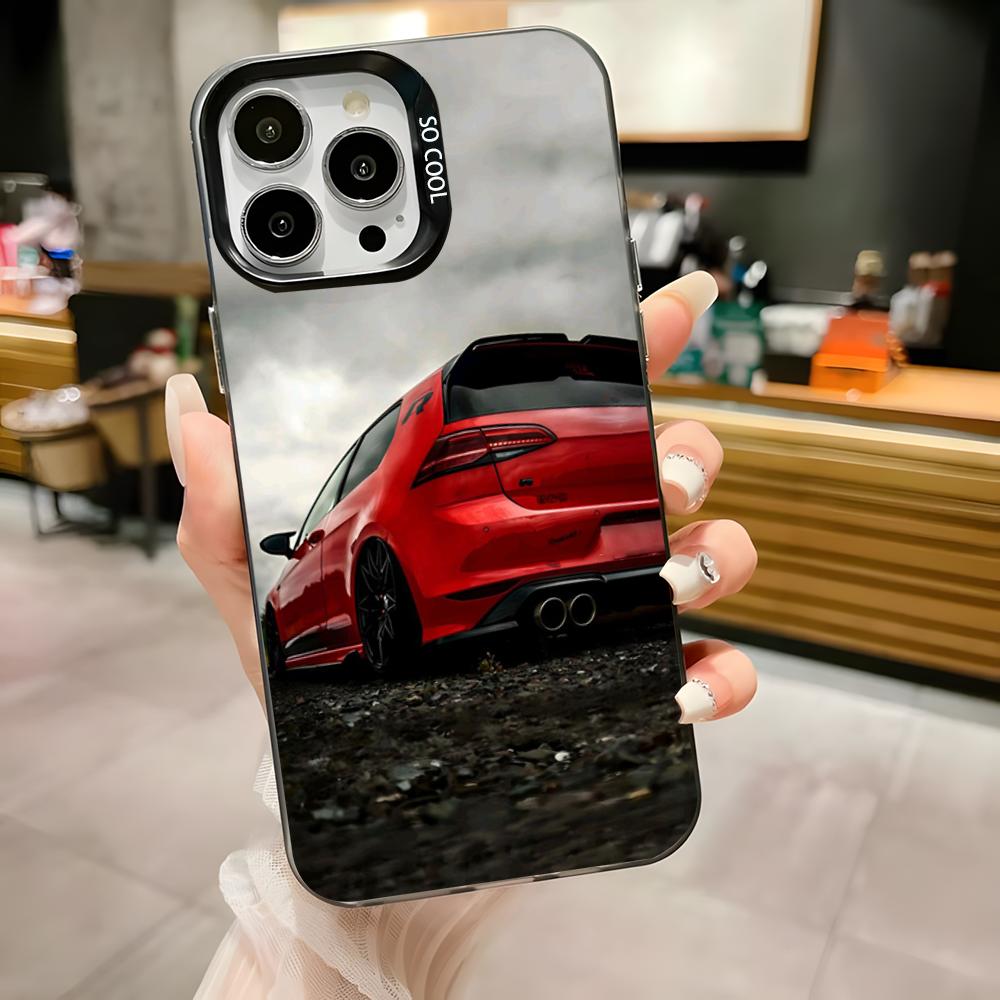 Car COOL G-Golf G-GTI Phone Case For iPhone 16,15,14,13,12,11,Pro,Max,Plus,Mini,XS,SE Anti Fall Black Matte Hard Bumper iPhone16pro