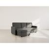 Meiya - Reversible 4-seater Convertible Corner Sofa with Fabric Storage Chest - Dark Grey
