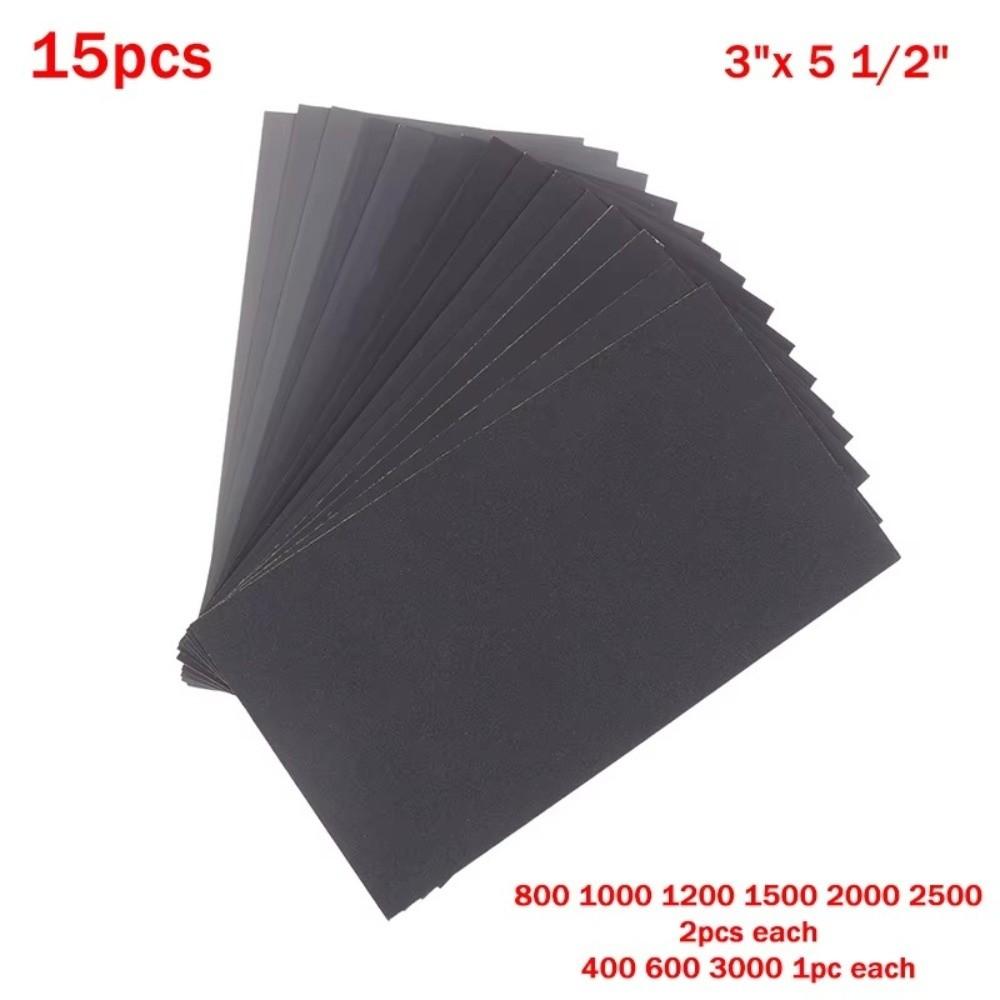 15/18Pcs 400-3000 Grit Sanding Paper Kit Abrasive Polishing Tools  Wood Sanding