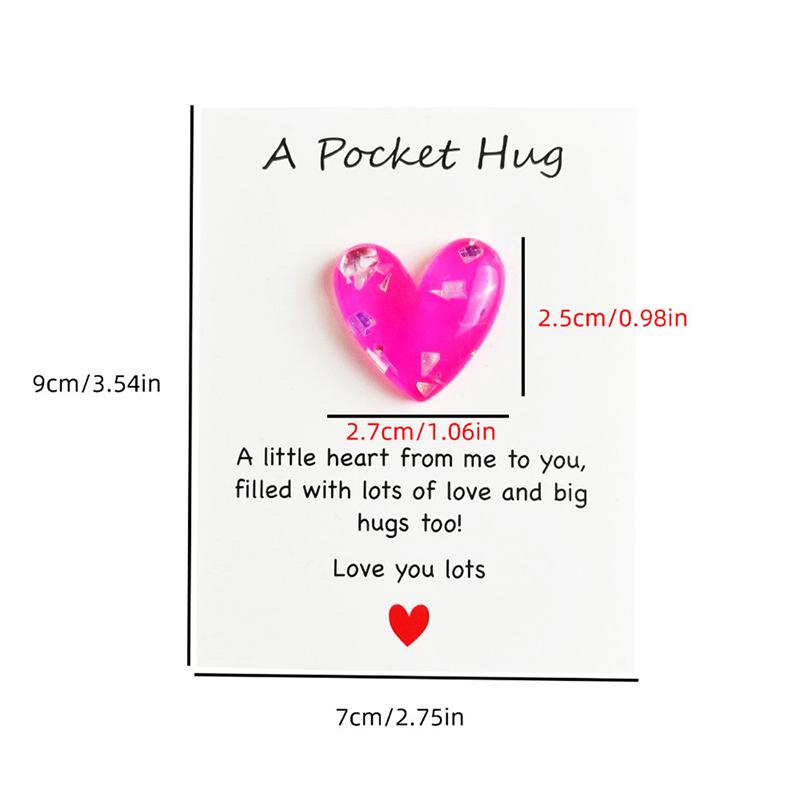 5Pcs Cute Little Heart Pocket Hug, Decorated Pocket Hug With Encouragement Card, Special Birthday, Wedding, Party, Valentine'S