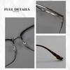 Ultra-Light Frameless Pure Titanium Eyebrow Glasses - Large Frame, Durable & Comfortable