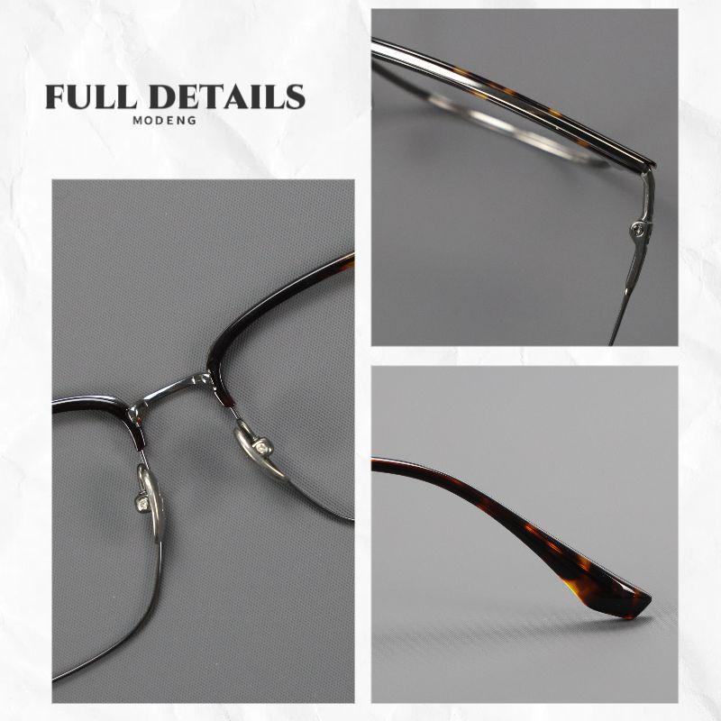 Ultra-Light Frameless Pure Titanium Eyebrow Glasses - Large Frame, Durable & Comfortable
