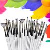 24Pcs Professional Paintbrush with Storage Case, Flat/Round/Fan/ Pointed Tip for Oil Acrylic Watercolor Rock Painting
