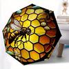 1pc Bee Honeycomb Automatic Open/close Umbrella, 8-Rib Sturdy Structure, Portable Travel Umbrella, Parties, Everyday Use, 13200
