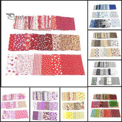 50Pcs 10x10cm Floral Patchwork Cotton Fabric Plain Cloth for DIY Sewing Quilting