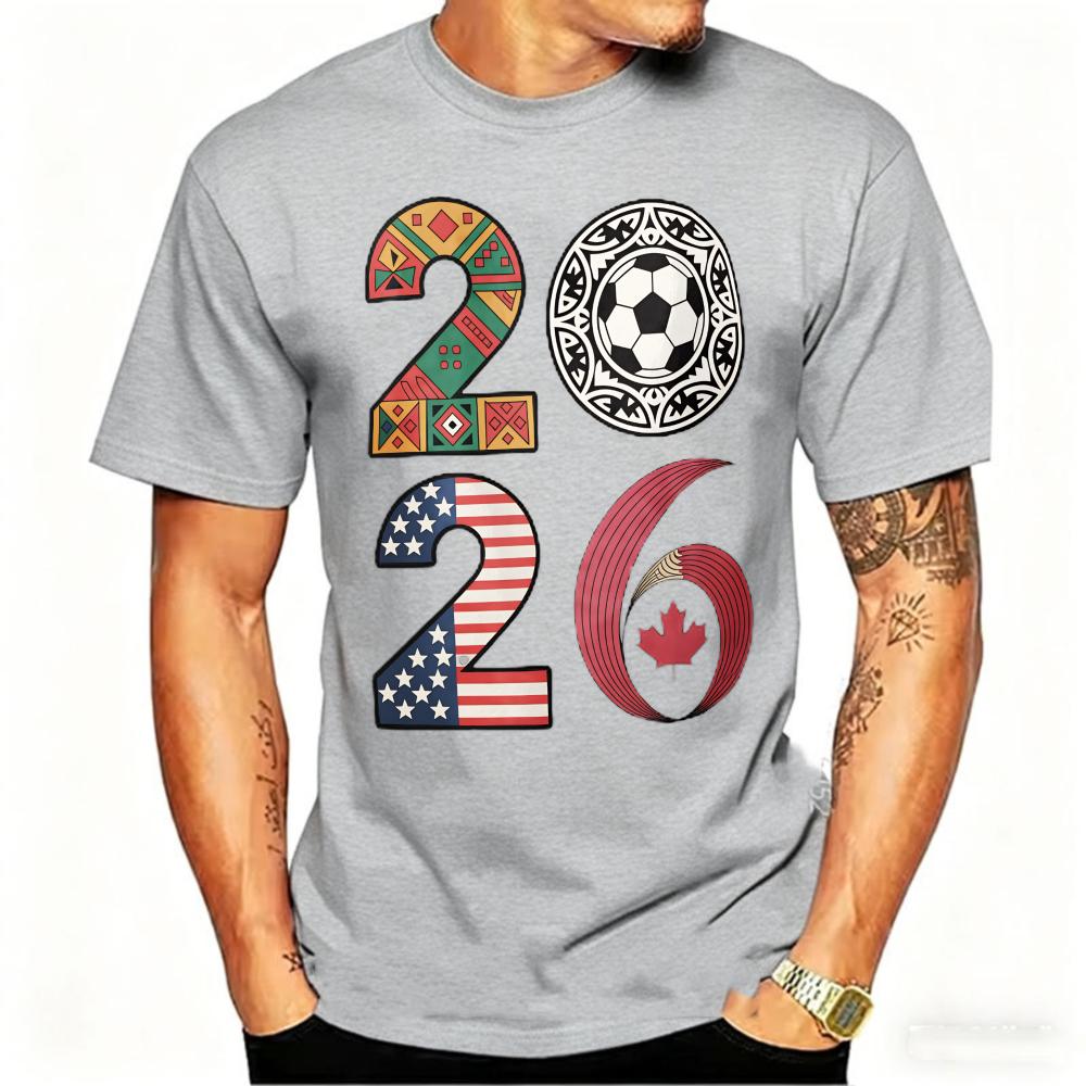 USA Canada Mexico Soccer T-Shirt Cotton Shirt Tribal & Flag Graphic Tee, Ideal Gift for North American Football Enthusiasts