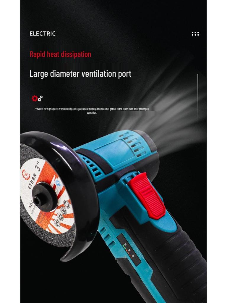 Polizor unghiular mini fără fir cu baterie litiu: Unealtă compactă, multifuncțională de tăiat și șlefuit cu motor cu miez din cupru periat