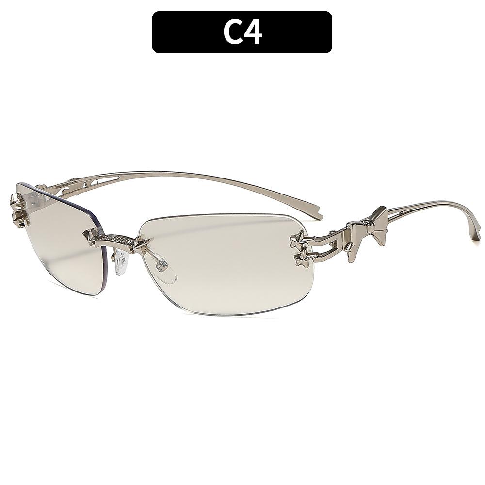 Ins Korean Fashion Y2k Rimless Sunglasses Women Luxury Brand Square Sun Glasses Personality Punk Eyeglasses Female Eyewear