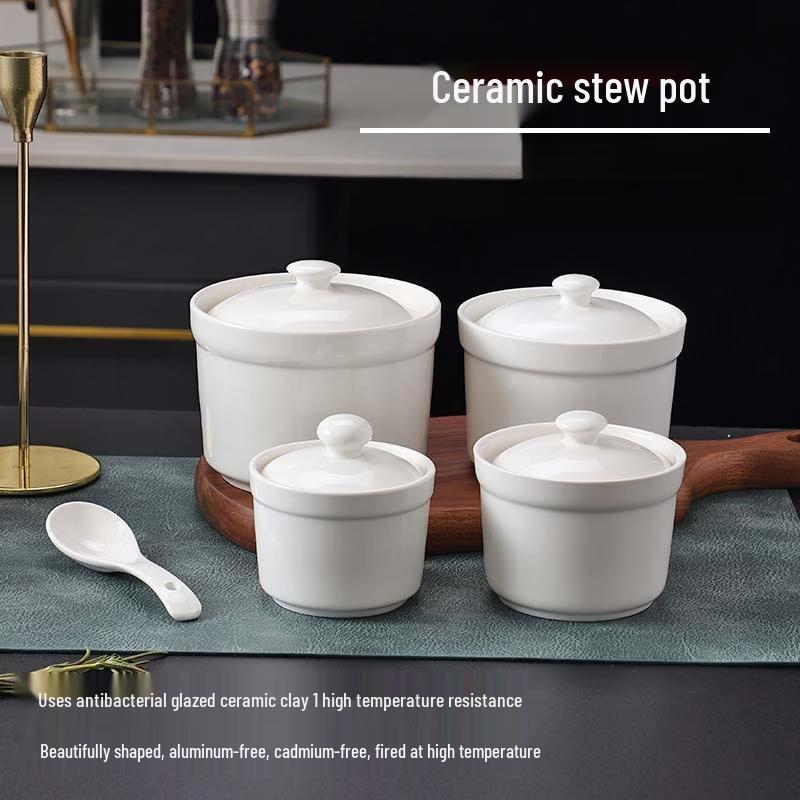 Premium Ceramic Double Boiler Stew Pot Set