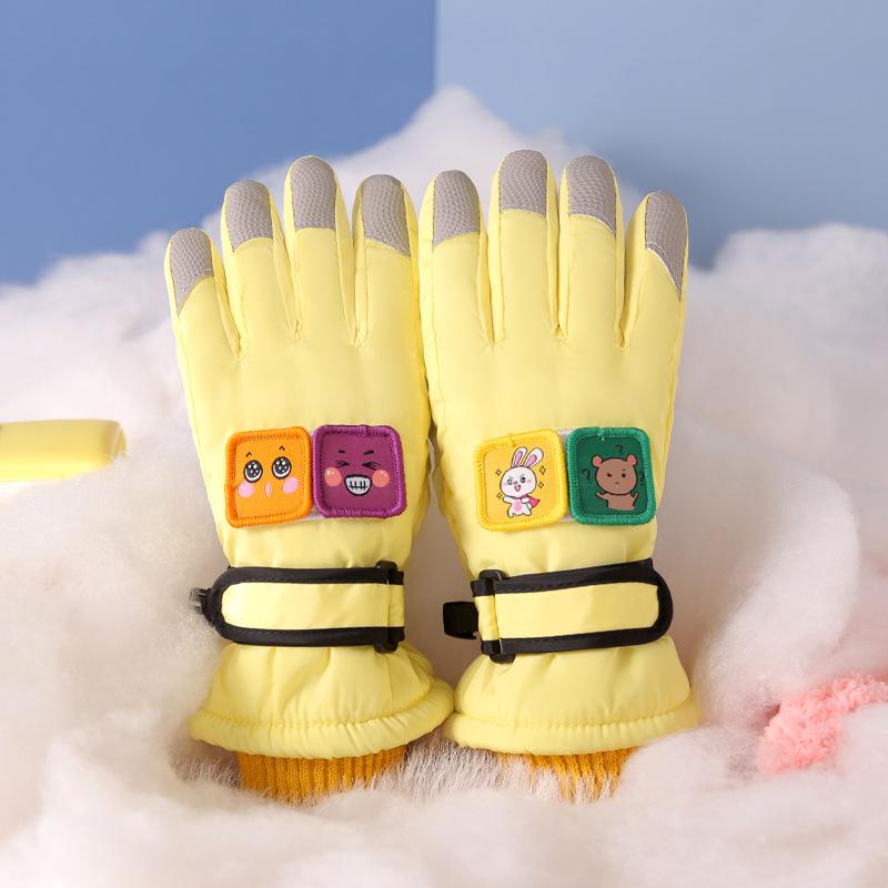 Bumbac îngroșat, rezistent la frig, impermeabil, rezistent la vânt, antiderapant și călduros, mănuși de bumbac pentru copii pentru schi și joacă în zăpadă
