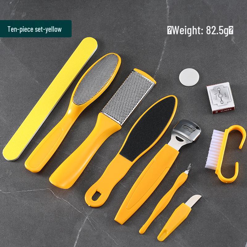 8-in-1 Stainless Steel Pedicure Set: Foot File & Grinder for Callus Removal and Foot Care.