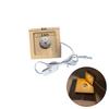 8cm Battery Operated Round Wooden WarmLight Dispaly Base Stand Holder able LED Night Lamp Base Crystal Glass Resin Art Ornaments