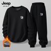 JEEP SPIRIT Men's 2025 Winter Fleece Hoodie & Sweatpants Set