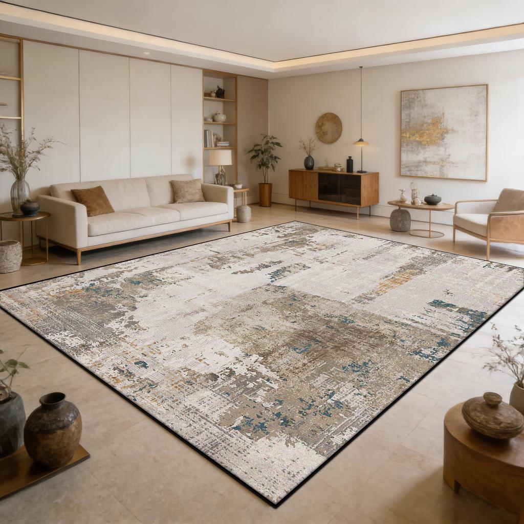 Abstract Decoration Large Area Living Room Rugs Ink Wash Light Luxury Washable Carpet for Bedroom Dining Room Non-slip Foot Mat