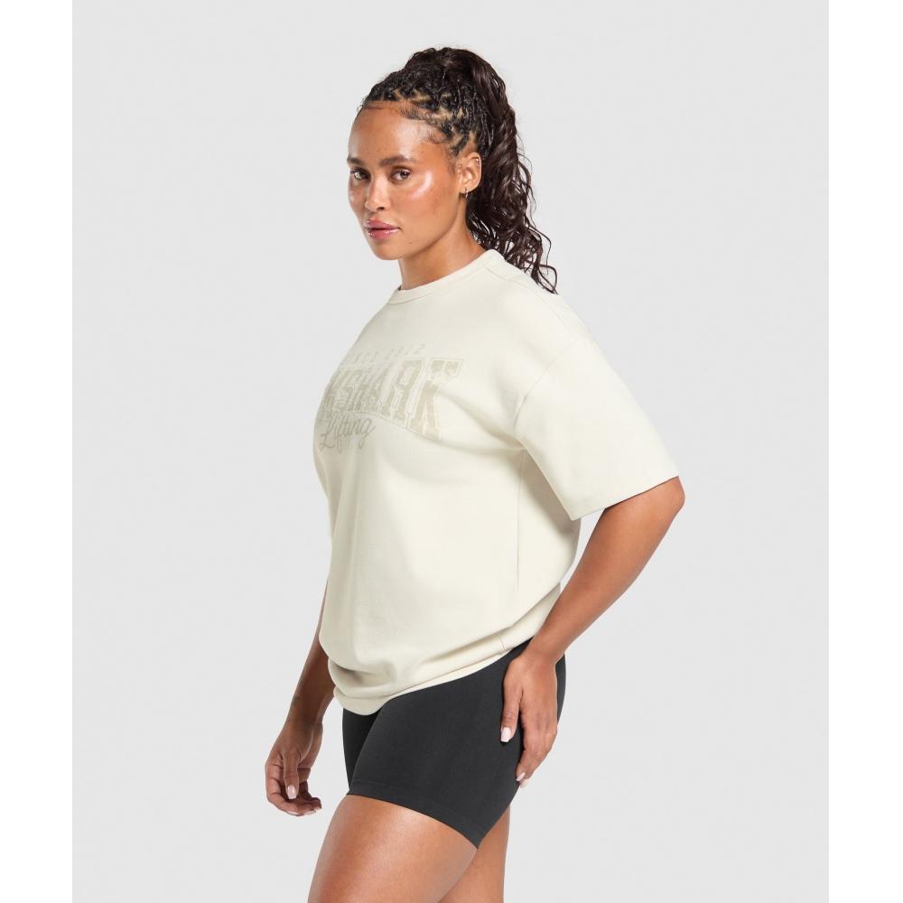 Gymshark Lifting Oversized Pump Cover Oat White B3c1q Wc1v