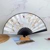 Portable Chinese Folding Fan Retractable Cord Ancient Style Hand Fan  Home Ornament