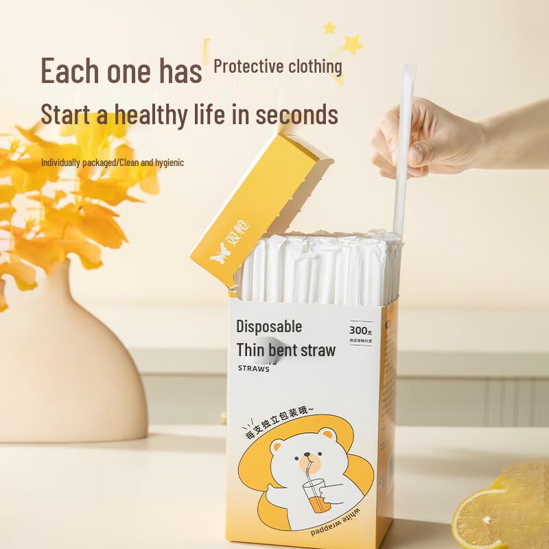 Disposable Individually Wrapped Food-Grade Plastic Straws