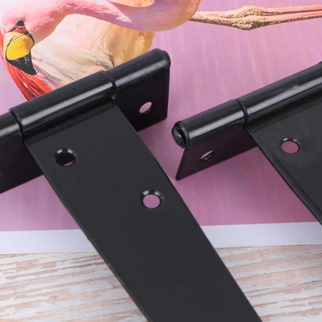 T Shape Door hinges with Screw Triangular Shed Barn Door Hinge Durable Sturdy Black Tee Iron Hinges Wrought Hardware accessories