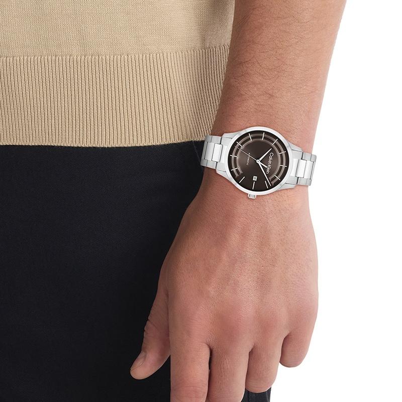 Calvin Klein Knight Series Watch Automatic Mechanical Movement Steel Strap 40mm Tan Dial Unisex 30m Waterproof 25300024