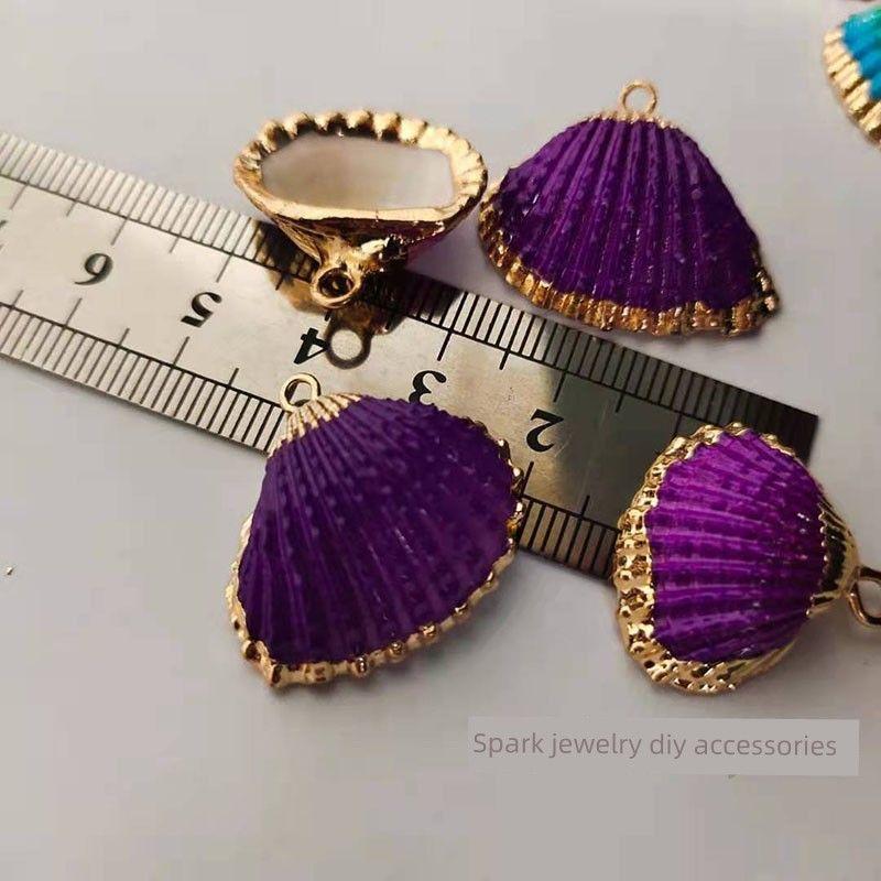 

Сделай сам Гальванизированный Подвеска Подвеска Креативная Ракушка Раковина No. 2 purple Scallop 1