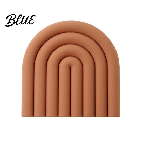 High Temperature Resistant for Hot Silicone Mat Pot Potholder Rainbow Heat Trivet Dishes Teapots Non-Slip Table Placemat Kitchen Home