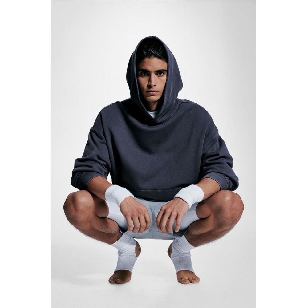 H M Sports Hoodie Loose Fit Dark Blue