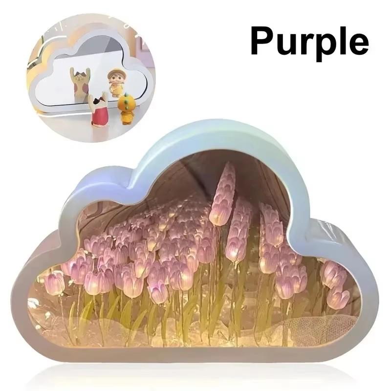 

Лампа-облако из тюльпанов ручной работы:Светодиодный ночник, Декор для атмосферы цветочного моря для спальни C