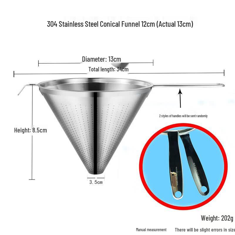 Commercial Stainless Steel Conical Fine Mesh Strainer Funnel