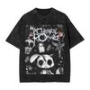 Short Sleeved Round Neck Tshirt Men Clothing Tees Mens TShirt My Chemical Romance Long Live the Black Parade Skeleton Washed