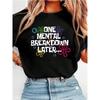 One Mental Breakdown Later Vintage Funny Mental Health T-Shirt Crew Neck Short Sleeve T-Shirt Casual Print Women's Tees Tops
