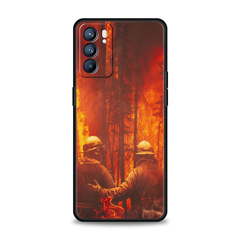 Firefighter Heroes Fireman Phone Case For Oppo A54 Reno7 SE Reno6 Pro Plus 5G Find X5 A53 A52 A9 2020 A95 A16 A76 A74 A15 Cover