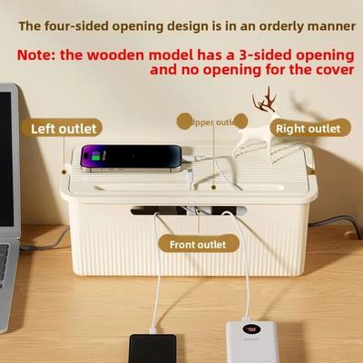 New Plastic Cable Storage Box Multi-Purpose Cord Organizer Desktop Storage Box Charger Power Cord Case