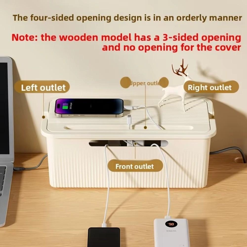 Plastic Desktop Storage Box Multi-Purpose Power Socket Management Box