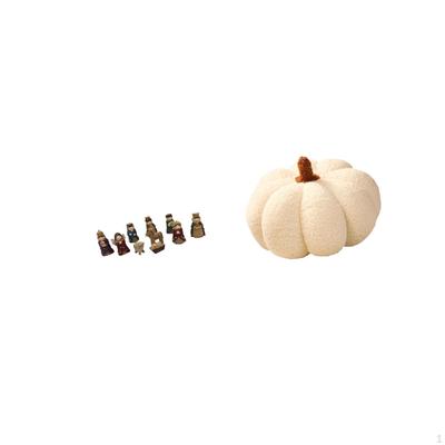 Christmas Nativity Scene Figurines And Halloween Pumpkin Pillow Set for Indoor Bedroom Tabletop Sofa