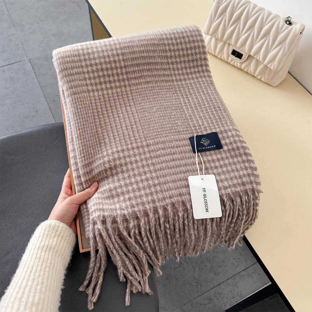 Korean Double Side Imitation Cashmere Scarf Winter Women Scarves Shawl Ladies Long Thickened Warm Knitted Scarf Hijab Stole