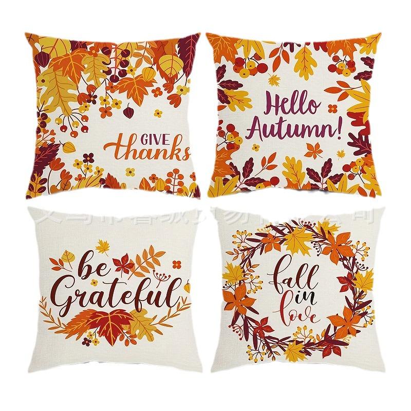 Autumn Pumpkin Pattern Pillowcases - Decorative Throw Cushion Covers