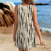 Vestiti estivi da donna, larghi, con scollo a U, senza maniche, prendisole con tasche