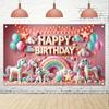 Magical Unicorn - Themed Happy Birthday Background,Tapestries, Party Decorations, Birthday Carnival Celebration Gifts
