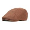 Winter Autumn Vintage Newsboy Cap Hat Men Women Casual Beret Solid Cap PU Leather Flat Caps