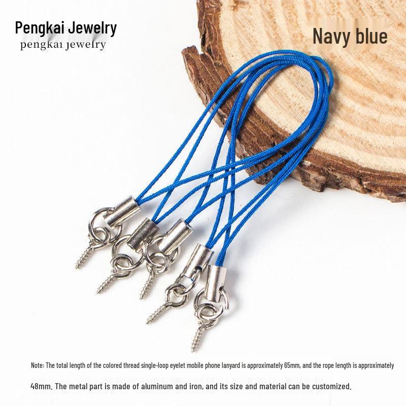 Kolorowy Pasek do Telefonu Komórkowego z Zawieszką z Oczkiem i Sznurkową Lalką - DIY Ręcznie Robiona Biżuteria Akcesoria