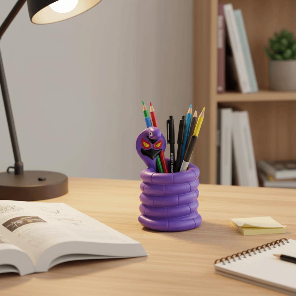3D Cartoon Cobra Pencil Holder Animal Shaped Makeup Brush Holder Pencil Cup Flower Pot Office Desk