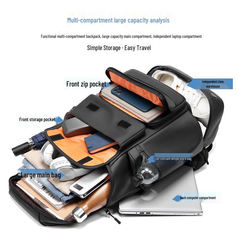 Men's Large Outdoor Sports Backpack - Dual Shoulder, Casual Mountaineering with Logo Print