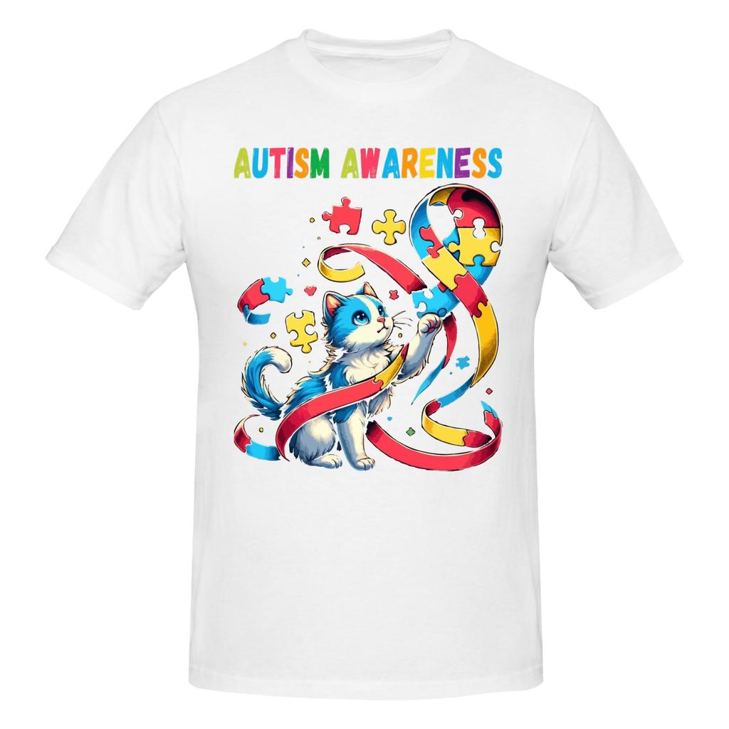 Piece Autism Support Funny Graphic  Cotton TShirt Autism Awareness Day Tees Tops For Unisex
