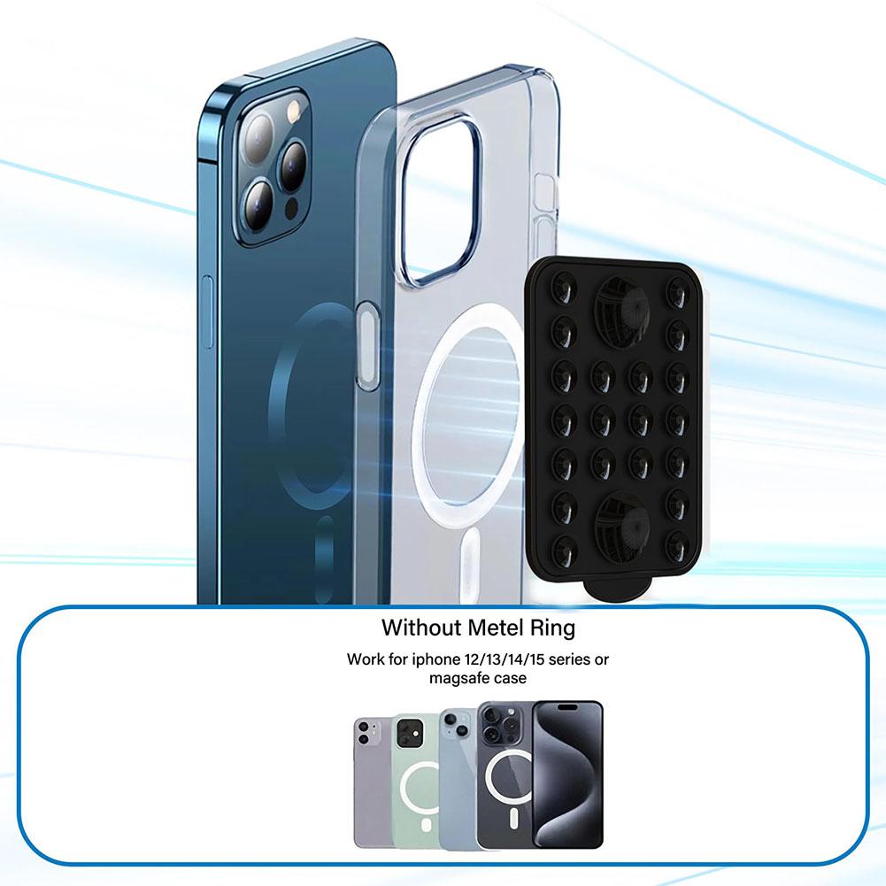 For Magsafe Magnetic Silicone Cell Phone Suction Cup Suction Mini Portable Car Mount Navigation Bracket Sticker