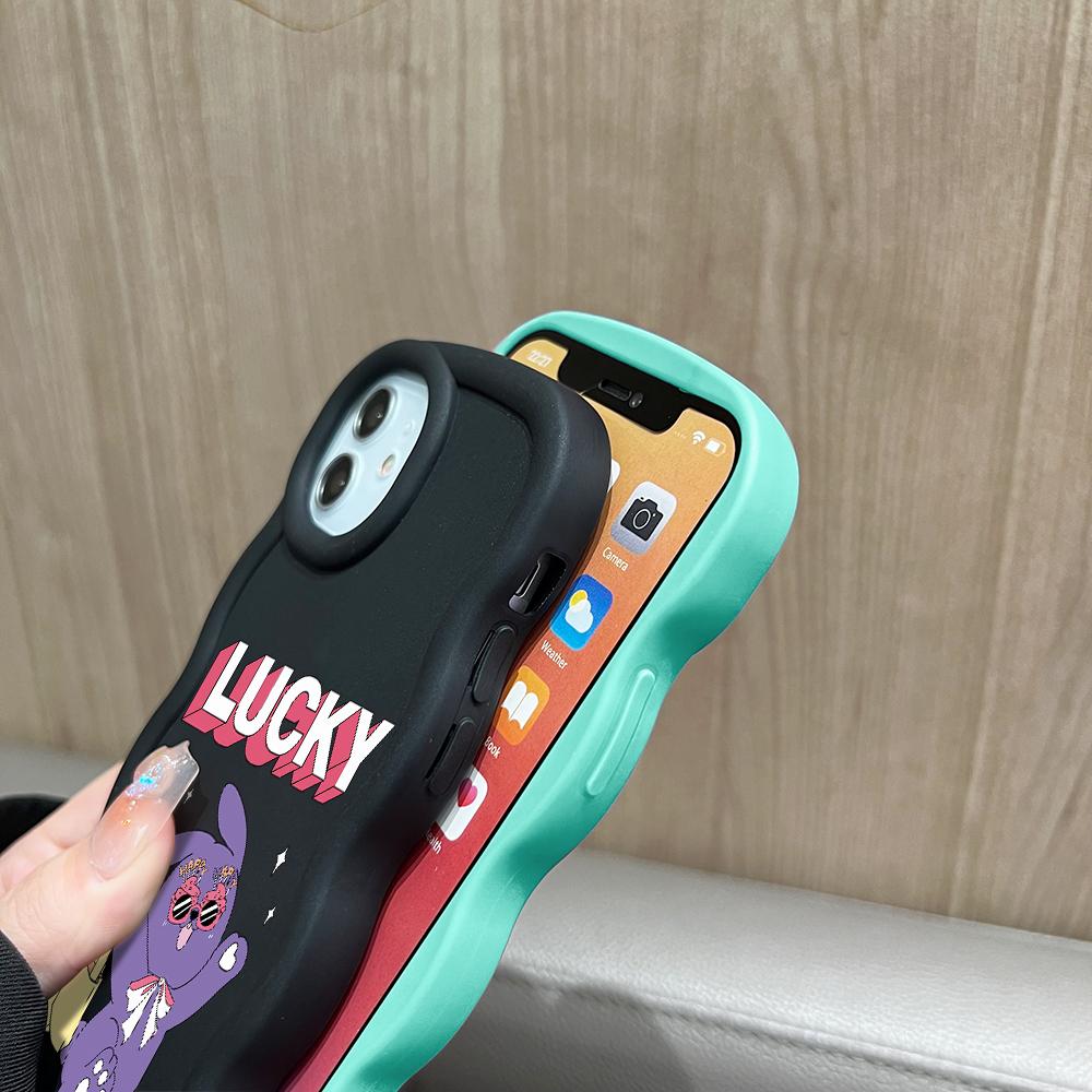 For Infinix Hot 40i 30i Smart 8 OPPO A18 A38 A58 A60 A78 Reno12 FS Vivo Y18 Y28 Y36 Y22s Y17s Cute Rabbit Pattern Soft Silicone Wave Edge Phone Case