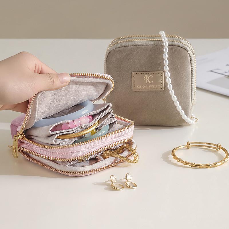 Modern Minimalist Jewelry Organizer Bag With Multiple Layers For Travel Storage And Gift Use