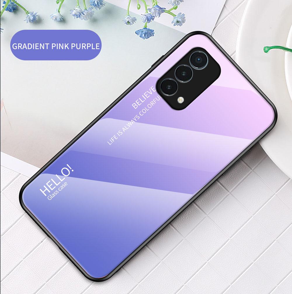 For OnePlus Nord CE N10 N100 N200 5 5T 6 6T 7 7T 8 8T 9 10 Pro Case Gradient Aurora Tempered Glass Soft Frame Back Cover Phone Case